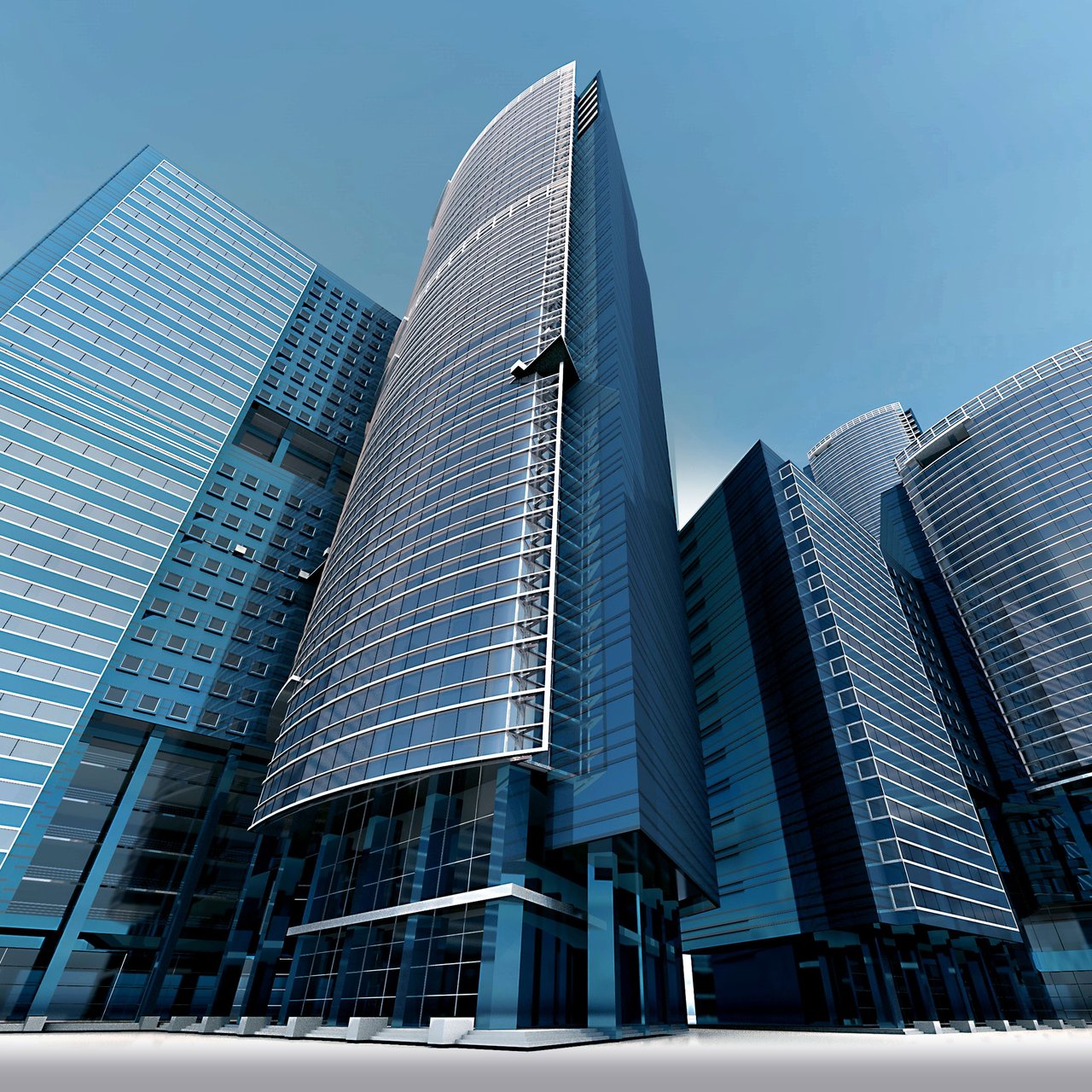 Architecture Blue Sky Buildings Business
